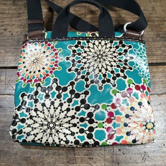 Fossil Key Per Coated Crossbody Bag Purse Tote Pockets - Picture 4 of 13